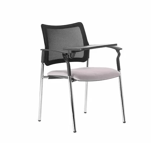 ПИНКО-СЕТКА/PINKO-MESH Кресло с/стол, опор ЧЕРН/СЕРЫЙ/ХРОМ