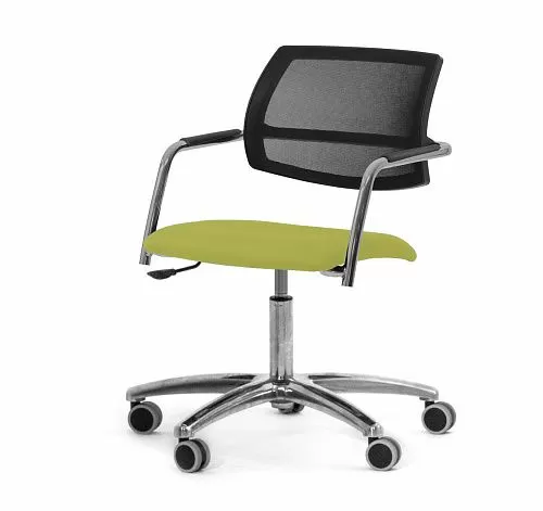 УРБАН-СЕТКА/URBAN-MESH Кресло крест, ткань ЗЕЛЕНЫЙ/ХРОМ