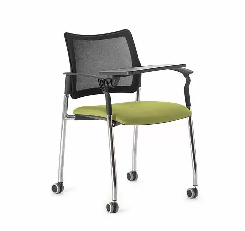 ПИНКО-СЕТКА/PINKO-MESH Кресло стол, колеса ЧЕРНЫЙ/ЗЕЛЕНЫЙ/ХРОМ