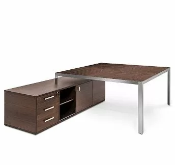 ЭНЦО/ENZO Стол квадратный/оп.тумба ЭВКАЛИПТ МОРЕН/ХРОМ