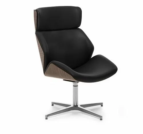 ШАРМ/CHARM Кресло выс лаунж дер ЧЕРНЫЙ/ОРЕХ