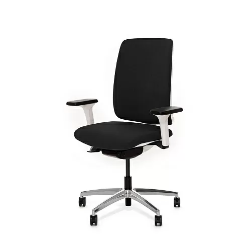 ДИОН Б/DION W Кресло, синх, 1Д, алюм ЧЕРН/БЕЛЫЙ/АЛЮМ