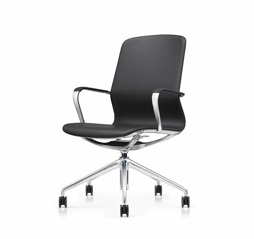ВЕРТУ/VERTU Кресло-конференц ЧЕРН/ПОЛ.АЛЮМ.