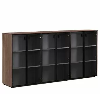 ЭНЦО/ENZO Шкаф-витрина в.120, 6 дв ЭВКАЛИПТ МОРЕН/ЧЕРН