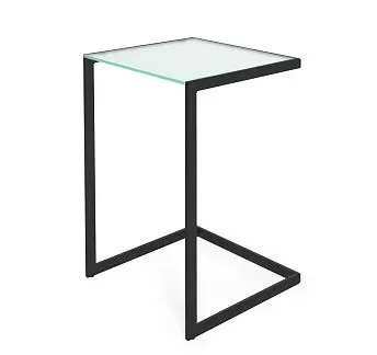 ТАУЭР/TOWER стол кофейный стекло МАТОВЫЙ/ЧЕРНЫЙ