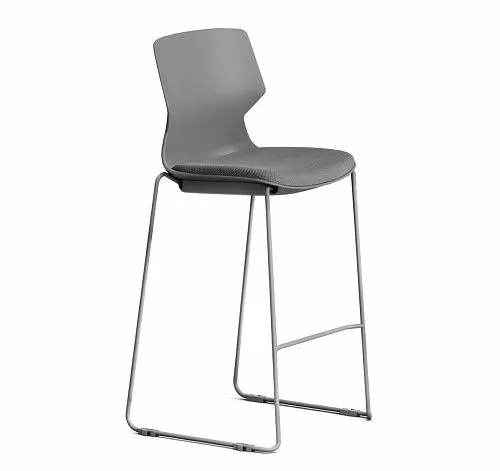 ОСЛО/OSLO Кресло барное, салазки СЕРЫЙ/СЕРЫЙ