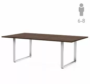 РОЛА/ROLA Стол д/переговор 240 хром ТАБАК/ХРОМ