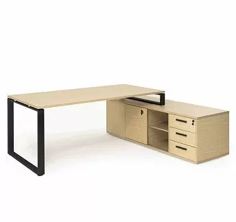 ЭКЗЕ/EXE Стол на оп.тумбе 209 черн ДУБ СВЕТЛЫЙ/ЧЕРНЫЙ