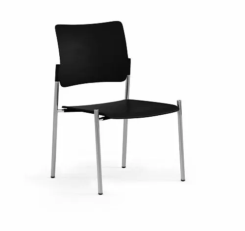 ПИНКО/PINKO Кресло пластик, 4 оп,б/п ЧЕРНЫЙ/ХРОМ