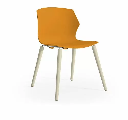 СОЛЕ/SOLE Кресло пластик 4бук ОРАНЖ/БУК