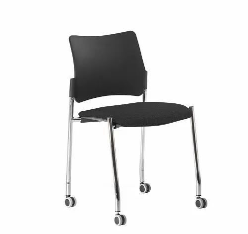 ПИНКО/PINKO Кресло на колесах б/подл ЧЕРН/ЧЕРНЫЙ/ХРОМ