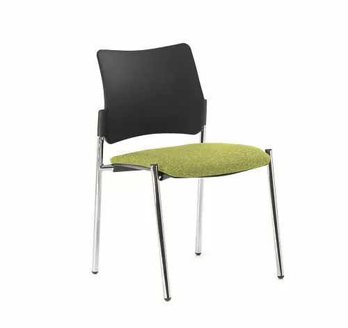 ПИНКО/PINKO Кресло на опорах б/подл ЧЕРНЫЙ/ЗЕЛЕНЫЙ/ХРОМ