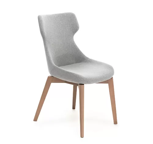 АНТЕЯ/ANTEA Кресло на дерев опоре СЕРЫЙ/ДУБ СВЕТЛЫЙ