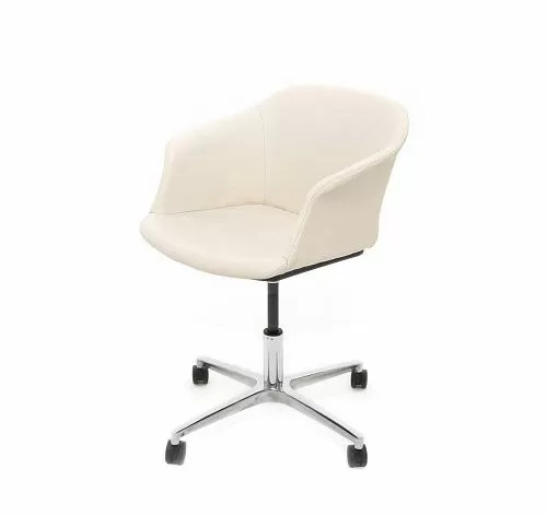 КОРФУ МЯГК/CORFU SOFT Кресло кожа 4луч БЕЖЕВЫЙ/ХРОМ