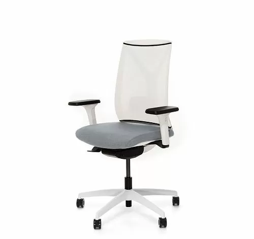 ДИОН С ББ/DION M WW Кресло,синх, 1Д, бел СЕРЫЙ/БЕЛЫЙ