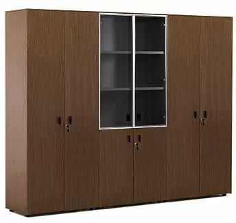 ЭКЗЕ/EXE Шкаф комби+гардер+д.бумаг ОРЕХ/ЧЕРНЫЙ