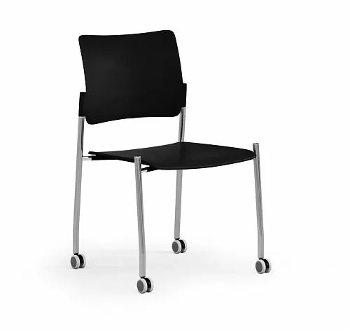 ПИНКО/PINKO Кресло пластик, кол, б/п ЧЕРНЫЙ/ХРОМ