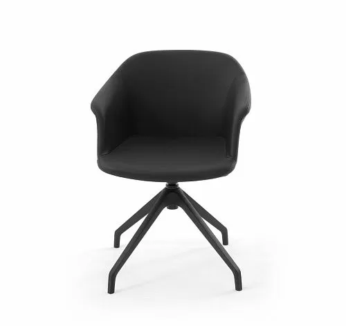 КОРФУ МЯГК/CORFU SOFT Кресло кожа, пирам ЧЕРНЫЙ/ЧЕРНЫЙ