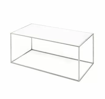 ФЕСТА/FESTA стол кофейный 80х40 БЕЛЫЙ/ХРОМ