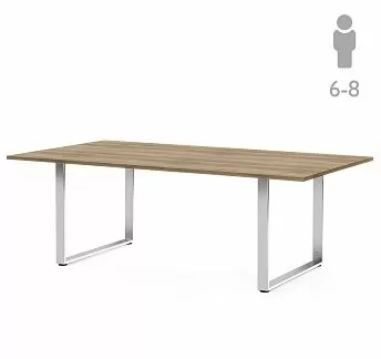 РОЛА/ROLA Стол д/переговор 240 хром ГАВАНА/ХРОМ