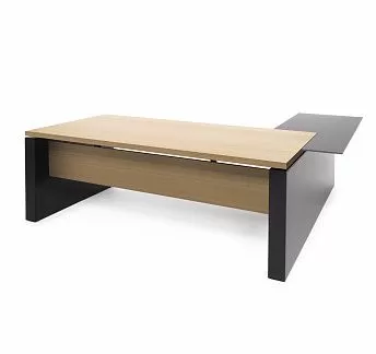 РЕНЦ/RENZ Стол письм. с лев.прист. СВ.ЭВКАЛИПТ/ЧЕРНЫЙ