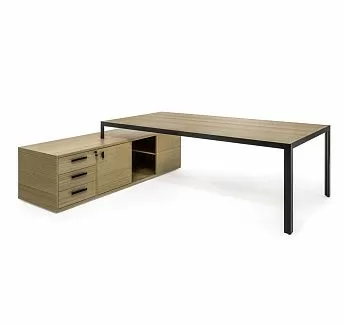 ЭНЦО/ENZO Стол письм. на оп.тумбе СВ.ЭВКАЛИПТ/ЧЕРНЫЙ