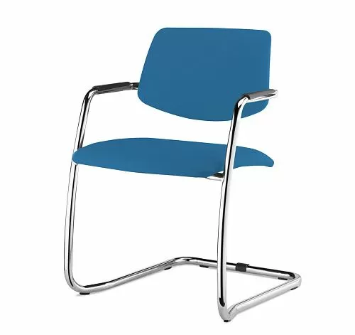 УРБАН/URBAN Кресло полозья, ткань ГОЛУБОЙ/ХРОМ