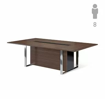 ЭКЗЕ/EXE Стол перег 256 хром/короб ОРЕХ/ХРОМ