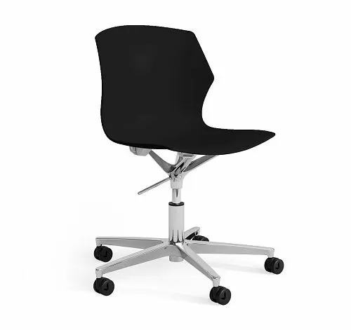 СОЛЕ/SOLE Кресло пластик конфенц ЧЕРНЫЙ/ХРОМ