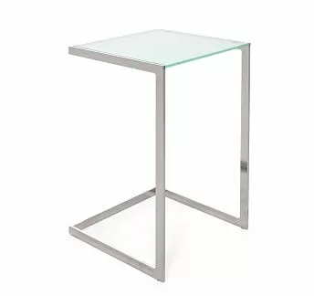 ТАУЭР/TOWER стол кофейный стекло МАТОВЫЙ/ХРОМ