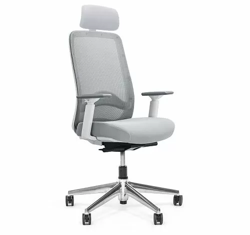 КЭРОТ АСБ/CAROT ASW Кресло рукод с подг СЕРЫЙ/БЕЛЫЙ/АЛЮМ