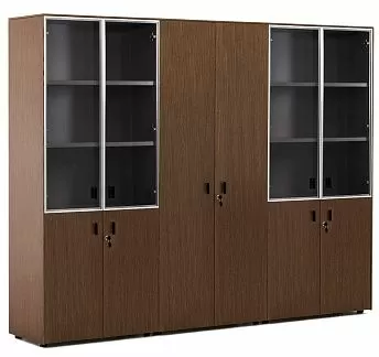 ЭКЗЕ/EXE Шкаф комби x 2 с гардер ОРЕХ/ЧЕРНЫЙ