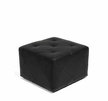 ПРАТО/PRATO Пуф 56x56  кожа 20*20 ЧЕРНЫЙ
