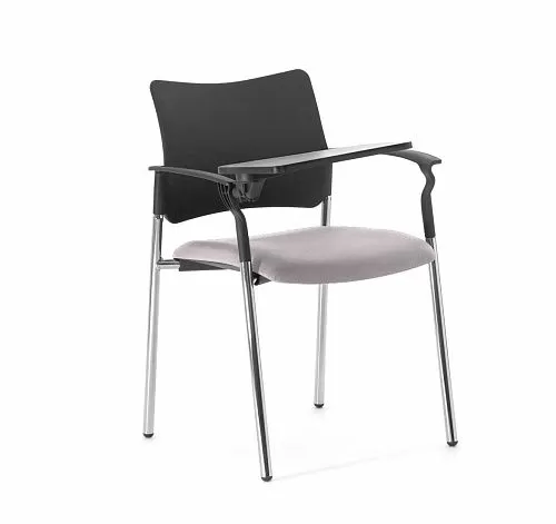 ПИНКО/PINKO Кресло со столик, опоры ЧЕРН/СЕРЫЙ/ХРОМ