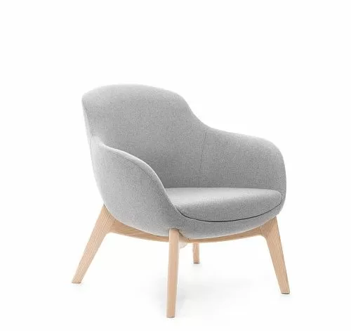 НОБЛ Д/NOBLE Кресло, база дерев СЕРЫЙ M