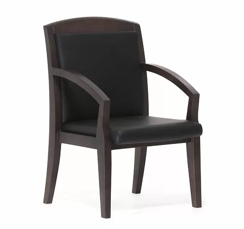 СЕНАТОР/SENATOR Кресло на 4-х опорах ЧЕРНЫЙ/ДУБ ФЕРРО