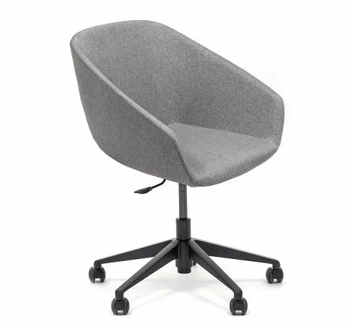 АЛМА/ALMA Кресло посет., 5-луч СЕРЫЙ/ЧЕРНЫЙ