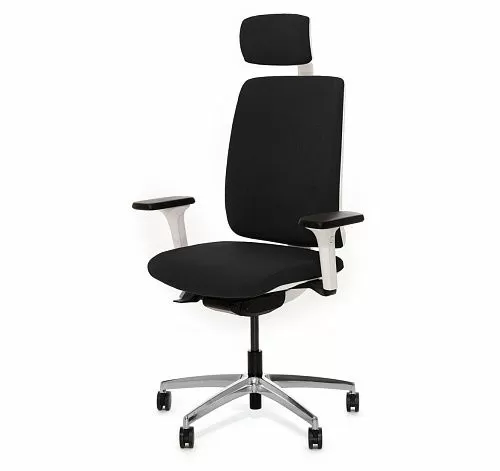 ДИОН Б/DION W Кресло,синх, 1Д,подг,ал ЧЕРН/БЕЛЫЙ/АЛЮМ