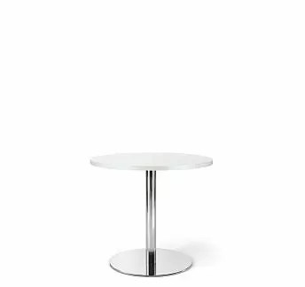 КАФЕ/CAFE Стол д60 выс50 БЕЛЫЙ/ХРОМ