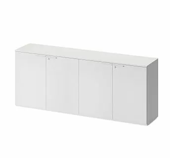УНИО/UNIO Шкаф низкий, 4 двери БЕЛЫЙ