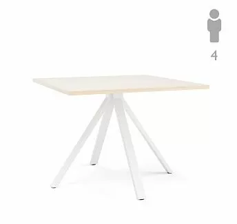 АСТРО/ASTRO Стол переговоров 100х100 ДУБ СВЕТЛЫЙ/БЕЛЫЙ