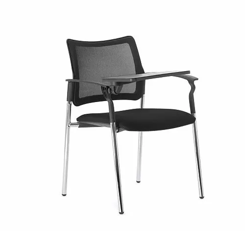 ПИНКО-СЕТКА/PINKO-MESH Кресло с/стол, опор ЧЕРН/ЧЕРНЫЙ/ХРОМ