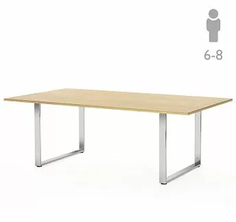 ЭКЗЕ/EXE Стол для переговоров Хром ДУБ СВЕТЛЫЙ/ХРОМ