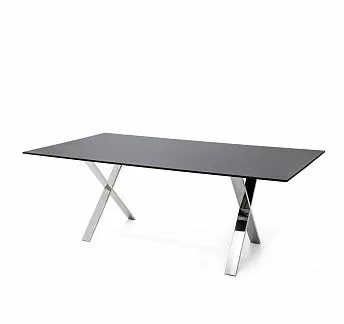 АНКОНА/ANCONA Стол для переговоров ЧЕРНЫЙ/ХРОМ