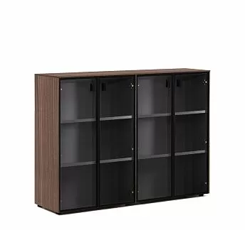 ЭНЦО/ENZO Шкаф-витрина в.120, 4 дв ЭВКАЛИПТ МОРЕН/ЧЕРН