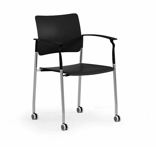 ПИНКО/PINKO Кресло пластик, кол, пдл ЧЕРНЫЙ/ХРОМ