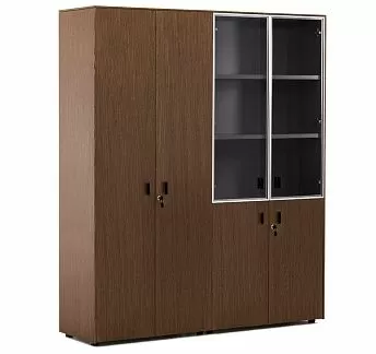 ЭКЗЕ/EXE Шкаф комби + д/бумаг ОРЕХ/ЧЕРНЫЙ