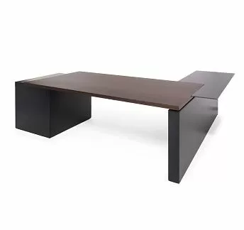 РЕНЦ/RENZ Стол письм.тумб+лев.прист ЭВКАЛИПТ МОРЕН/ЧЕРН