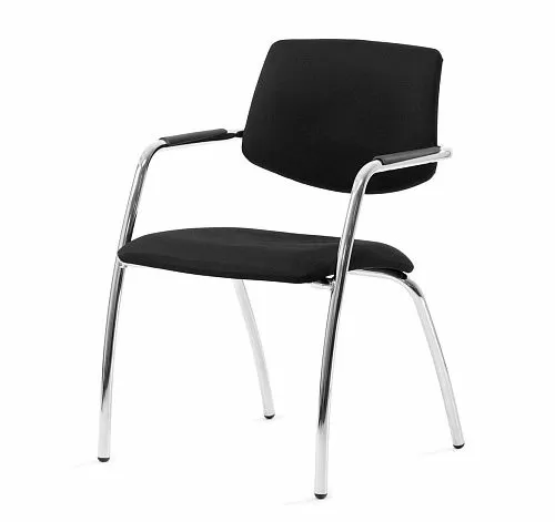 УРБАН/URBAN Кресло 4 опоры, ткань ЧЕРНЫЙ/ХРОМ