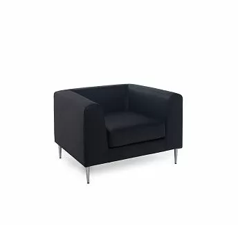 ЕВА АП/EVA UP Кресло, иск.кожа ЧЕРНЫЙ/ХРОМ